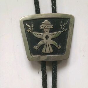 Bell Trading Co Silver Tone Kachina Native American Bolo Tie
